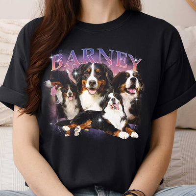 Custom Pet Portrait T-Shirt: Retro 90s Graphic Tee