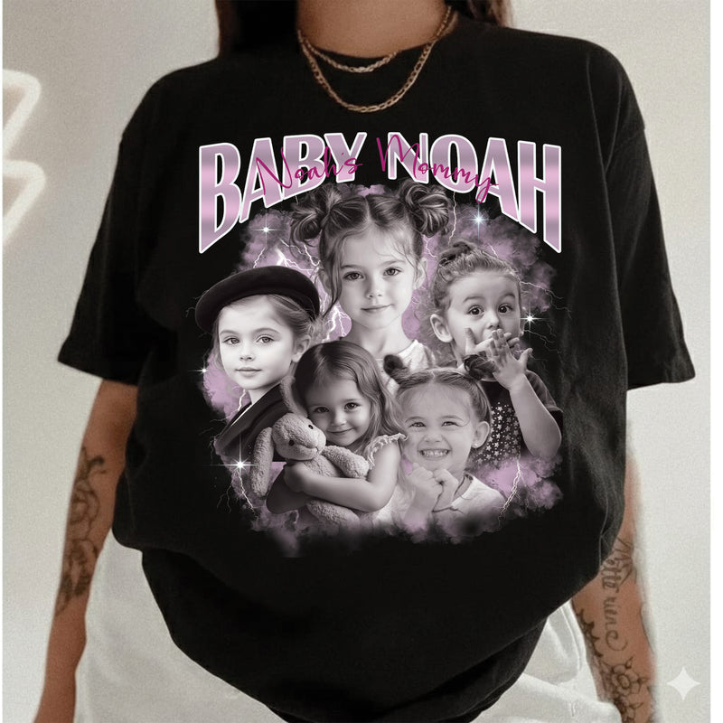Custom Photo Vintage Graphic T-Shirt, 90s Rap Shirt, Mother's Day Gift