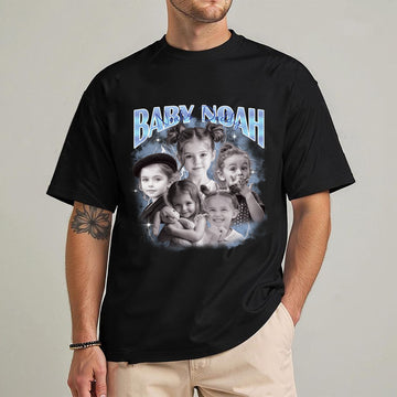 Custom Photo Vintage Graphic T-Shirt, 90s Rap Shirt, Father's Day Gift