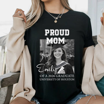 Custom Graduation Shirt Proud Family Of Graduate 2026 Senior Picture Grad T shirt