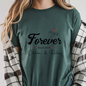Custom Forever Shirt, Personalized Best Friend Tee, Matching BFF Shirt with Names, Friendship Birthday Gift