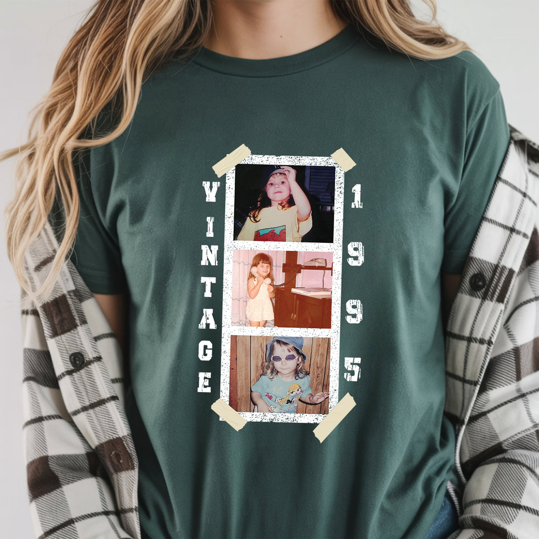 Custom Vintage Photo and Year Shirt, Personalised 30th Birthday Shirt, 40th Birthday Gift, Retro 1995 Tee, Comfort Colors Picture Shirt