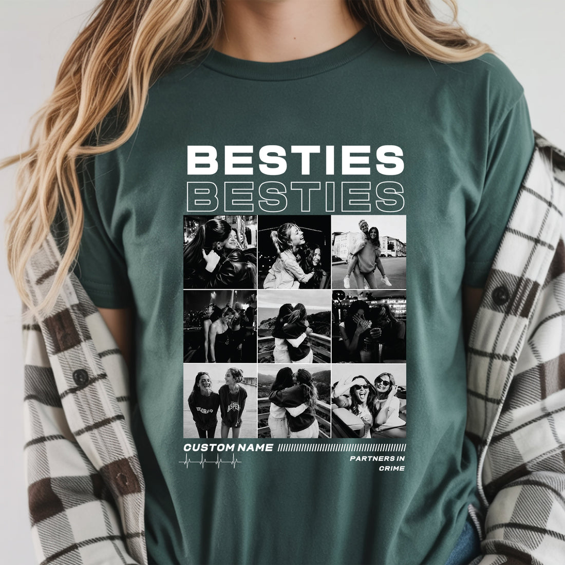 Custom Besties Picture Shirt, Personalized Photo Collage Tee,Matching BFF Gift, Best Friend Birthday Shirt