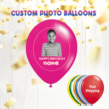 Custom Printed Latex Balloons, Personalized Photo Balloons, Party Decor