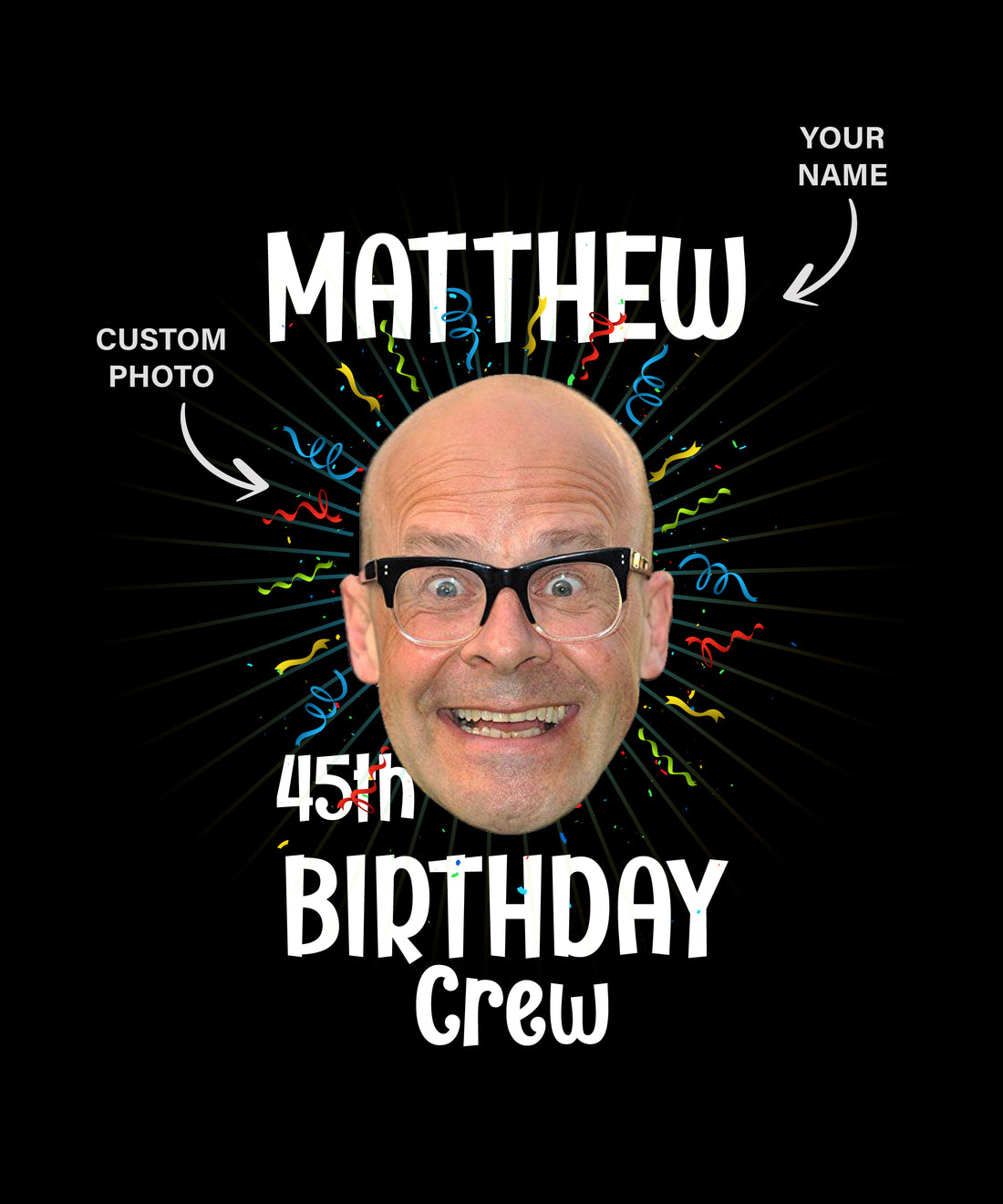 Custom Photo Birthday Shirt: Personalized Face Name Tee