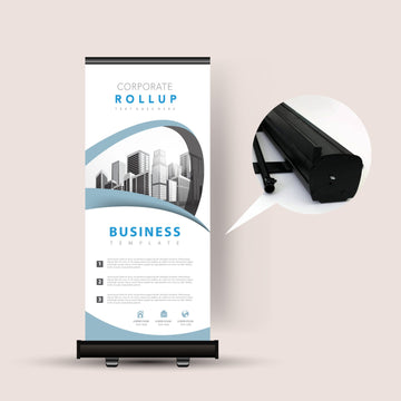 Creative Business Black Roller Banners for Marketing Agency Promotion