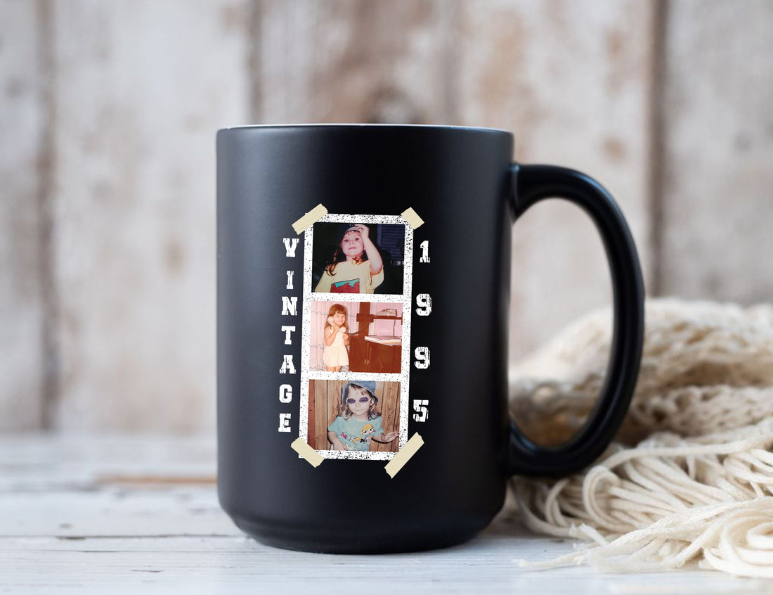 Personalised Vintage 1995 Photo Mug Printed on Both Sides
