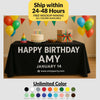 Personalised Birthday Party Table Throw with Names, Dates & Themes
