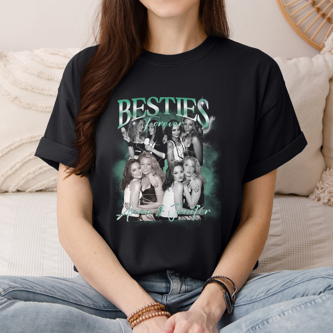 Personalized Best Friends Vintage Graphic Tee