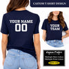 Custom Team Name Tee T-Shirt | Personalized Jersey Style Text