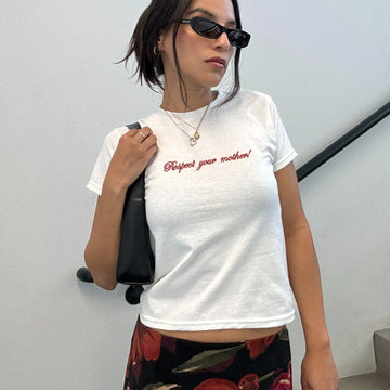 Respect Your Mother Embroidered T-Shirt | Album Tour Merch | Custom Baby Tee