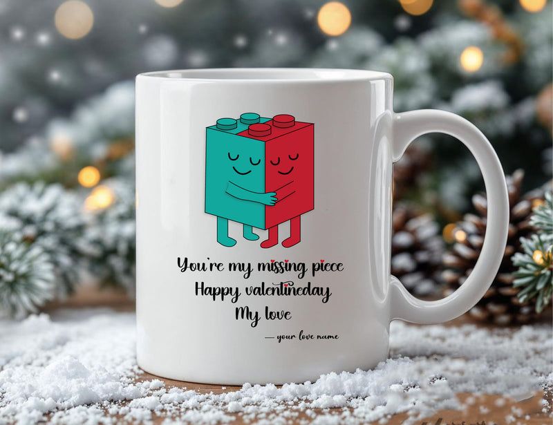 Personalised You are my missing piece Happy Valentine’s Day, my love  Printed on Both Sides