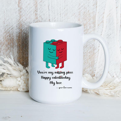 Personalised You are my missing piece Happy Valentine’s Day, my love  Printed on Both Sides