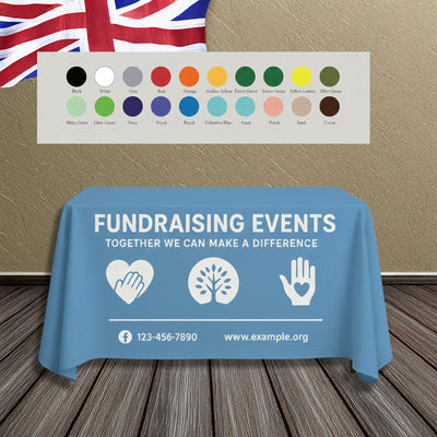 Custom Fundraising Table Throw with Logo & Slogan