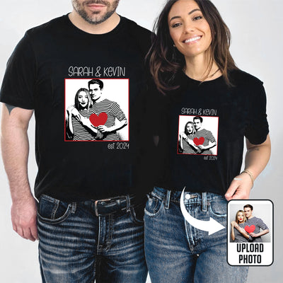 Couple Picture Matching, Anniversary Gift, Valentine's Day Gifts - Personalized Photo Comfort Tee