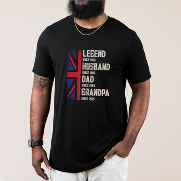 Personalised Family Name T-Shirt Brother, Husband, Dad & Grandpa